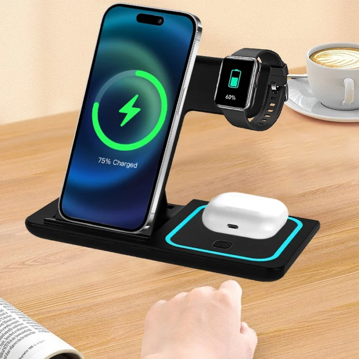 3 in 1 Wireless Charger Wireless Charging Dock for iPhone Apple Watch and Airpod