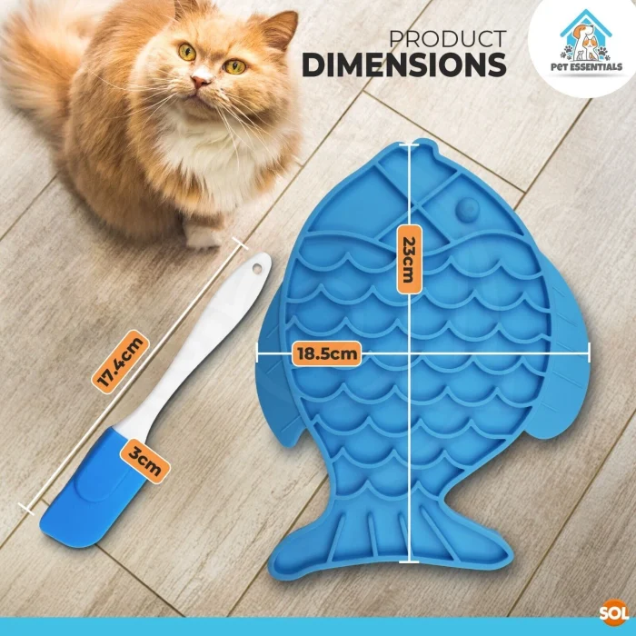 2pk Lick Mat For Cats Dogs Pet Silicone Slow Feeder Suction Cups With Spatula - Image 7