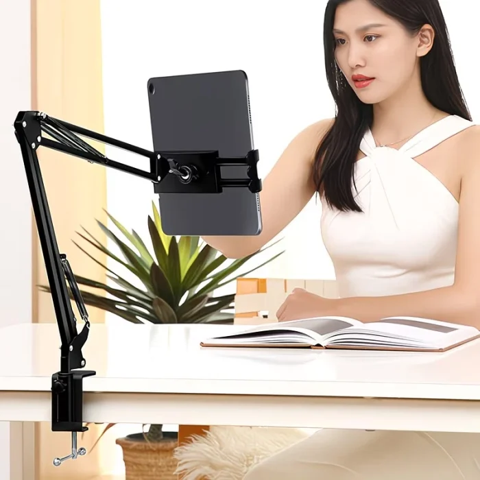 360° Long Arm Lazy Tablet Stand iPad Phone Holder Mount Clamp Bed Table Overhead - Image 5
